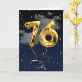 76e Anniversaire Gold Mylar Balloon et carte Confe (Fleur jaune)