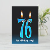 76e anniversaire Invitation de fête (Debout devant)