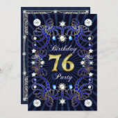 76e anniversaire invitation de fête avec des masse (Devant / Derrière)
