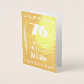 76e verjaardag ~ Art Deco Style "76" & aangepaste Folie Kaarten (Voorkant)