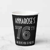 76e verjaardag: Art Deco Style + aangepaste naam Papieren Bekers (Achterkant)