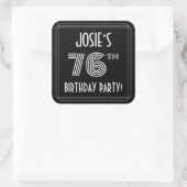76e verjaardag: Art Deco Style en aangepaste naam Vierkante Sticker (Tas)