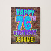 76e verjaardag ~ Fun, door Urban Graffiti geïnspir Legpuzzel (Verticaal)