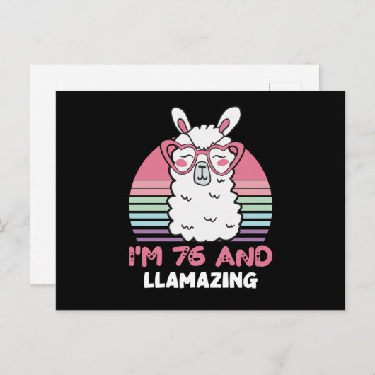 76e verjaardag Llamazing Llama 76 jaar oude dag Briefkaart (Voorkant / Achterkant)