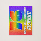 76e verjaardag — Meerkleurig regenboogpatroon "76" Legpuzzel (Verticaal)