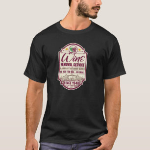 76e verjaardag: wijnverwijderingsservice i label w t-shirt