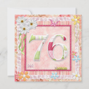 76e verjaardagsfeestje scrapbooking stijl kaart