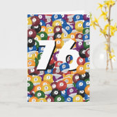 76ste verjaardag biljartballen kaart (Gele Bloem)