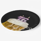 76th Birthday Bier op zwart papier Bord (Gekanteld)