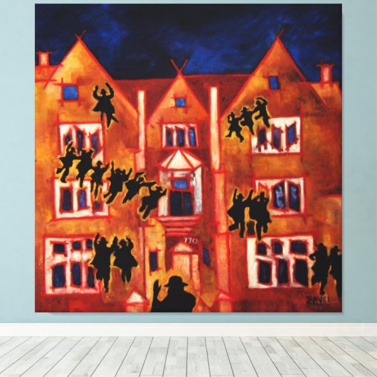 770 oostelijk Brede rijweg met mooi aangelegd land Canvas Afdruk (Insitu (Houten vloer))