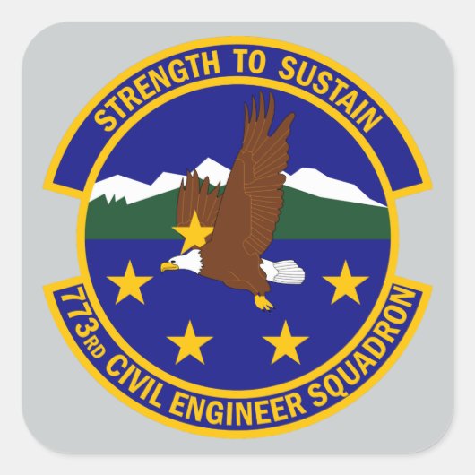 773rd Civil Engineer Squadron Vierkante Sticker (Voorkant)