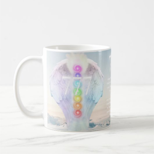 777 Numéros d'anges Chakra Anges Ailes Mug (Gauche)