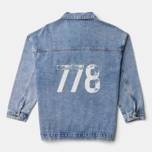 778 Area Code Vancouver BC Mobile Telephone Area C Denim Jacket