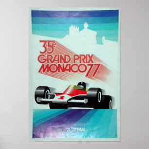 77 grote prix - reclame in monico poster