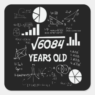 77 jaar oude dagelijkse Wiskunde leraar 77e verjaa Vierkante Sticker