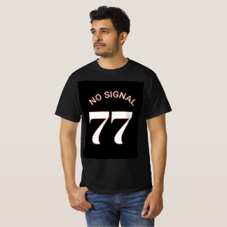 77 No Signal Minimal Streetwear Zwarte T-Shirt