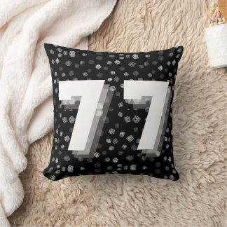 77|Seven Twice|Rolling Dice|Zwart-wit Kussen