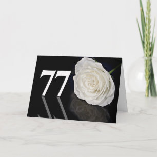 77e Anniversaire Carte avec une rose blanche class