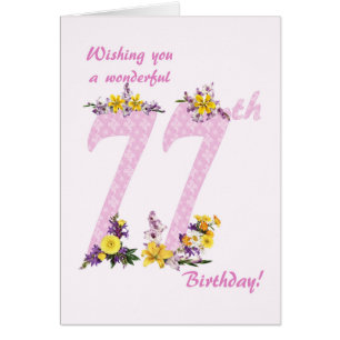 77e anniversaire Fleur numéros décorés