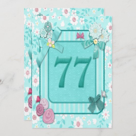 77e anniversaire invitation (Devant / Derrière)