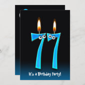 77e anniversaire Invitation de fête (Devant / Derrière)