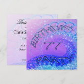 77e anniversaire invitation de fête, Abstraite et (Devant / Derrière)