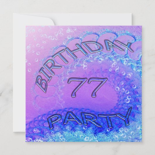 77e anniversaire invitation de fête, Abstraite et (Devant)