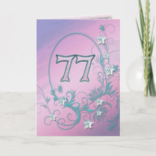 77e Birthday-kaart met diamantsterren Kaart