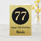 77e Joyeux Anniversaire Carte Parties scintillant (Fleur jaune)