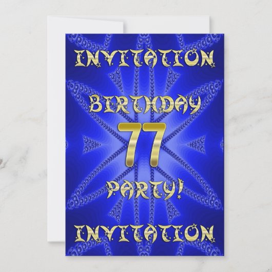 77e uitnodiging van de Birthday (Voorkant)