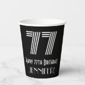 77e verjaardag — Art Deco Geïnspireerde look "77"  Papieren Bekers (Voorkant)