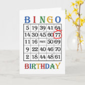 77e verjaardag Bingo kaart (Gele Bloem)