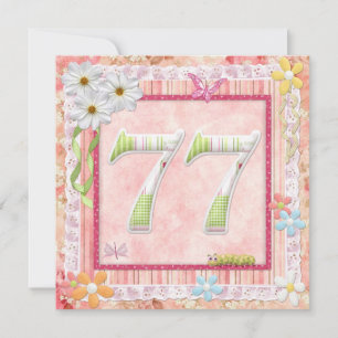 77e verjaardag feest scrapbooking stijl kaart