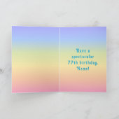 77e verjaardag — Fun Cake & Candles, w/ Eigen naam Kaart (Binnen)