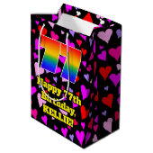 77e verjaardag: Heatpatroon liefhebbend, regenboog Medium Cadeauzakje (Achterkant Gekanteld)