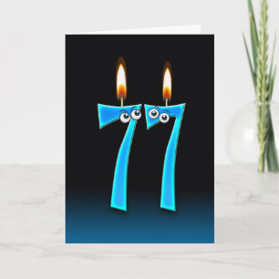 77e verjaardag kaarsen kaart