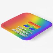 77e verjaardag: kleurrijk, vun regenboogpatroon # papieren bordje (Gebogen)