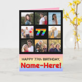 77e verjaardag: Leuke Regenboog #, Aangepaste foto Kaart (Gele Bloem)