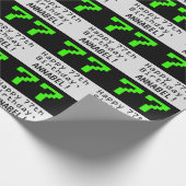 77e verjaardag - Nerdy / Geeky Style "77" en naam Cadeaupapier (Hoek)