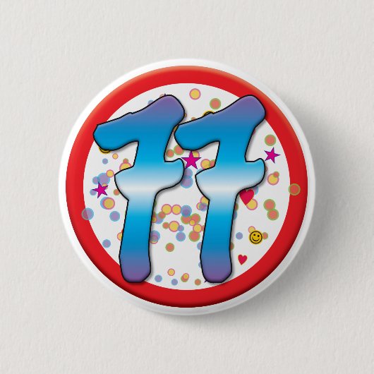 77e verjaardag ronde button 5,7 cm (Voorkant)