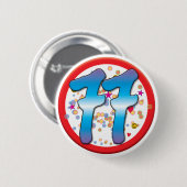 77e verjaardag ronde button 5,7 cm (Voorkant /achterkant)