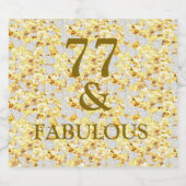 77e verjaardag sparkling wijnetiket (Enkel label)
