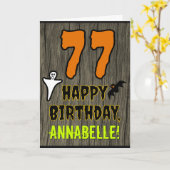 77e verjaardag: Spooky Halloween Thema, aangepaste Kaart (Gele Bloem)