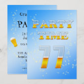 77e verjaardagsfeestdag met bier kaart (Voorkant / Achterkant)