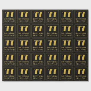 77ste verjaardag ~ Art Deco geïnspireerde uitstral Cadeaupapier