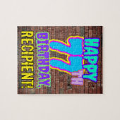 77th Birthday ~ Fun, Urban Graffiti geïnspireerd l Legpuzzel (Horizontaal)