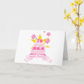 78 de Cake van de Verjaardag van éénjarigen Kaart (Gele Bloem)