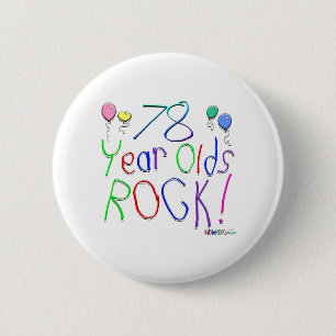 78 jaar Olds Rock! Knoop Ronde Button 5,7 Cm