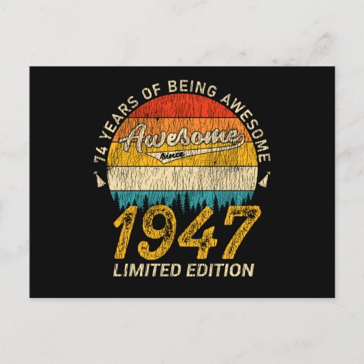 78 Jaar Oud 1947 Retro Awesome 78ste Verjaardag Ca Briefkaart (Voorkant)