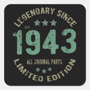 78 Jaar Oud Bday Legend 78ste Verjaardag Vierkante Sticker